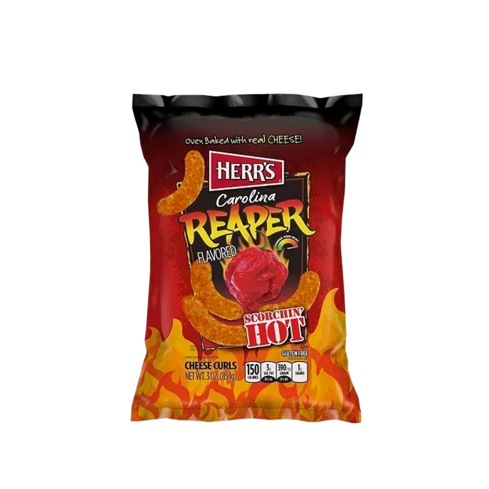 Herrs Carolina Reaper Cheese Curls crisps 28g