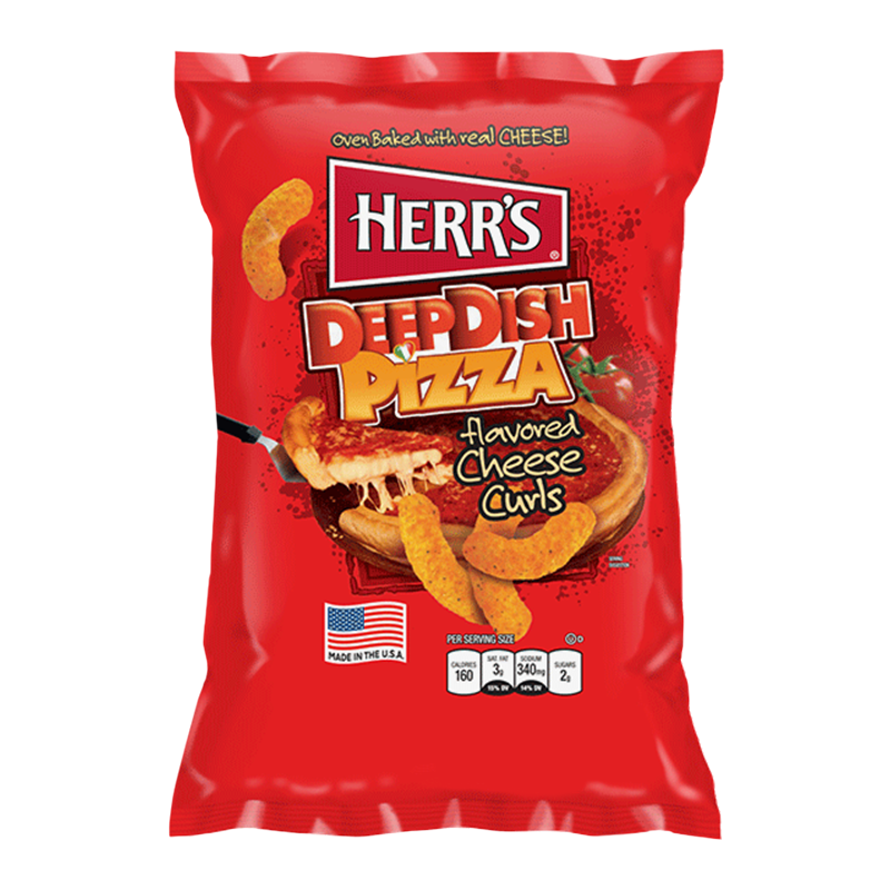 HERR'S Deep Dish Pizza flavour Cheese Curls (198g)