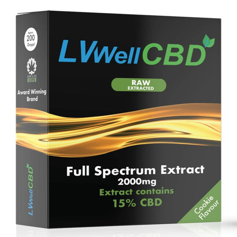 LVWell CBD 2000mg Raw Cannabis Oil - Cookie Flavour